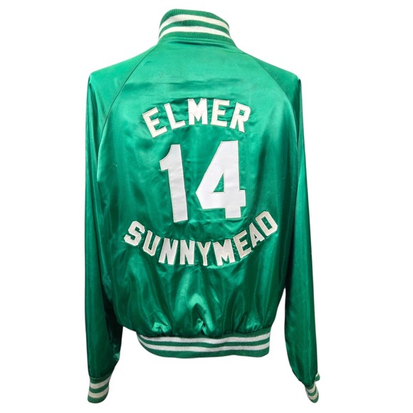 Vintage‎ Active Generation Producers Satin Green Snap Button Jacket Size Large - Picture 2 of 13